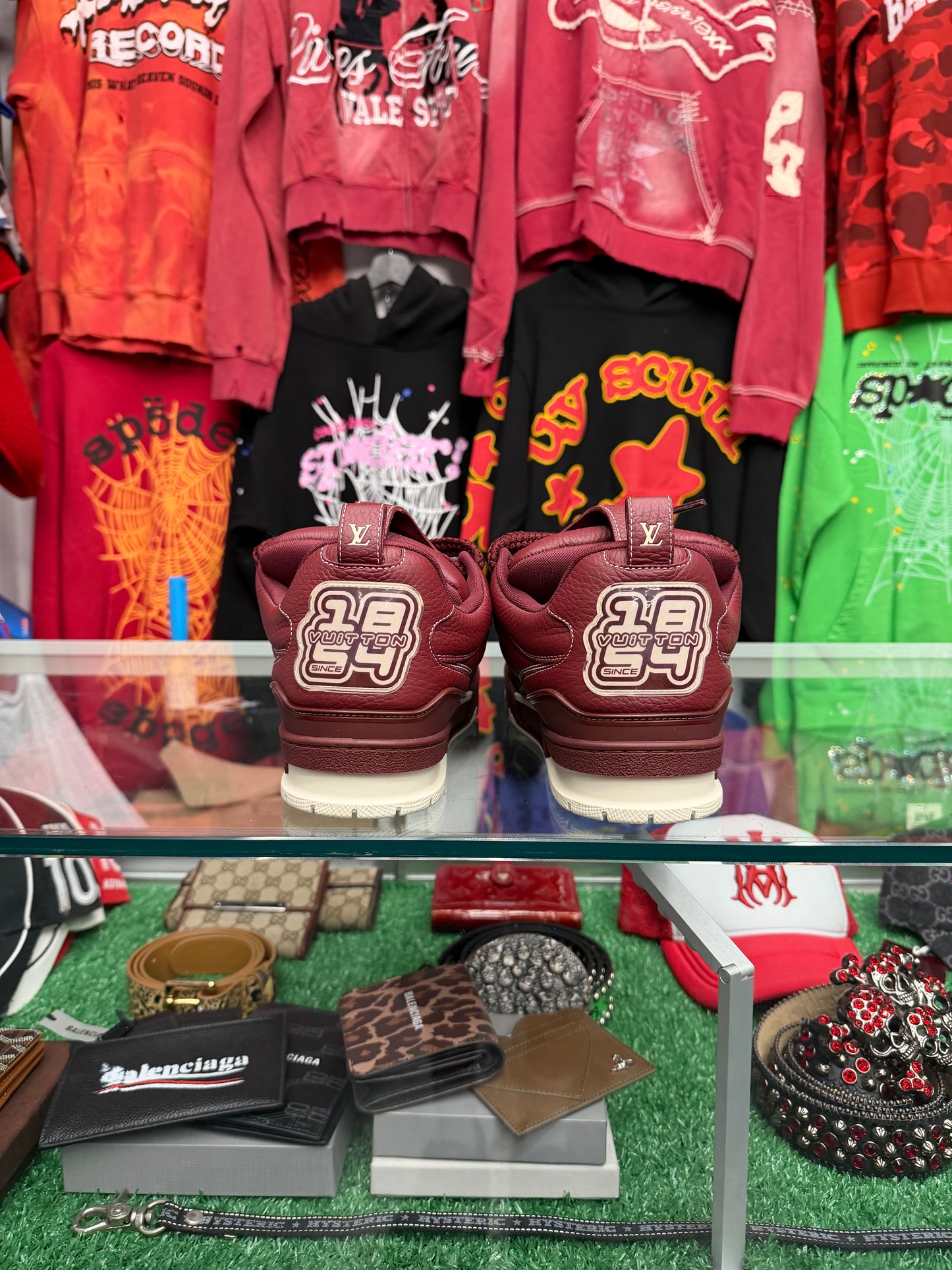 LOUIS VUITTON LV SKATE SNEAKER BURGUNDY (PRE-OWNED NO BOX)