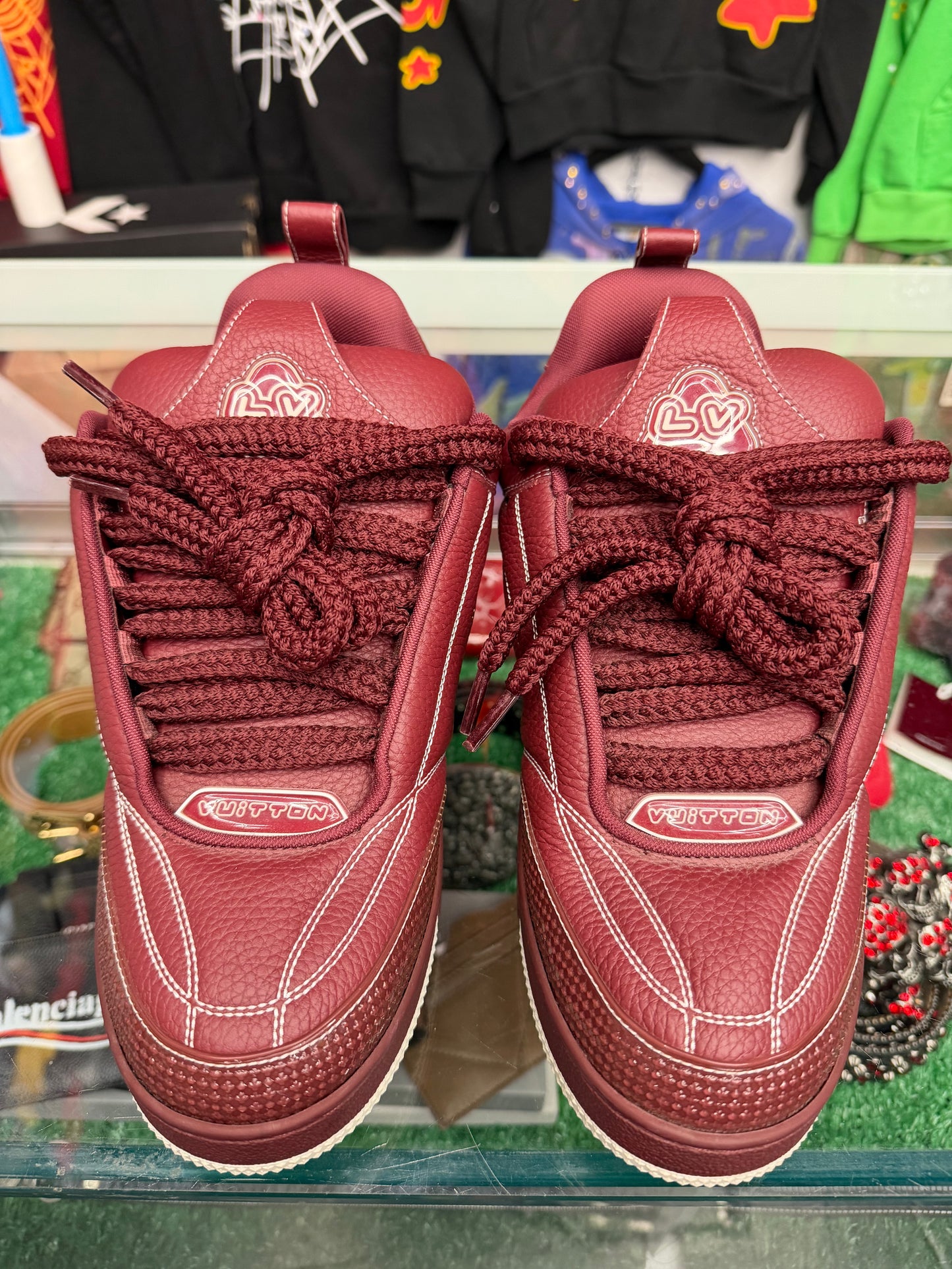 LOUIS VUITTON LV SKATE SNEAKER BURGUNDY (PRE-OWNED NO BOX)