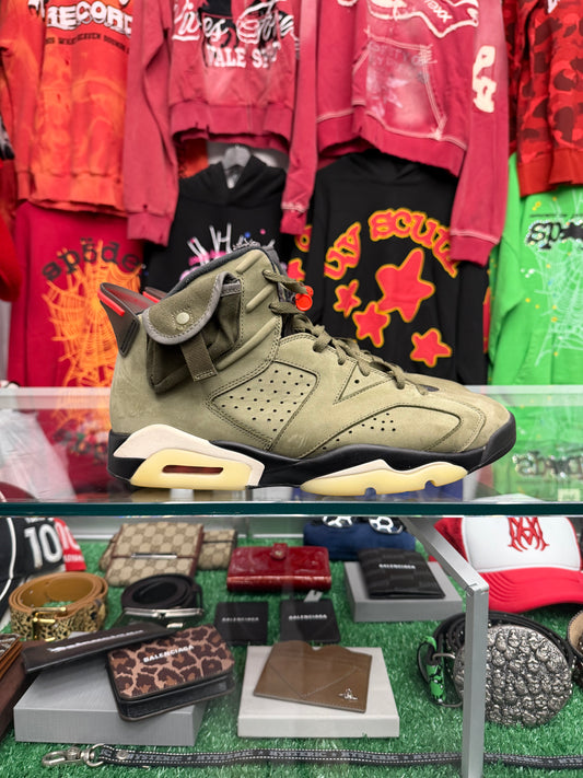 JORDAN 6 TRAVIS SCOTT OLIVE (PRE-OWNED W/ BOX)