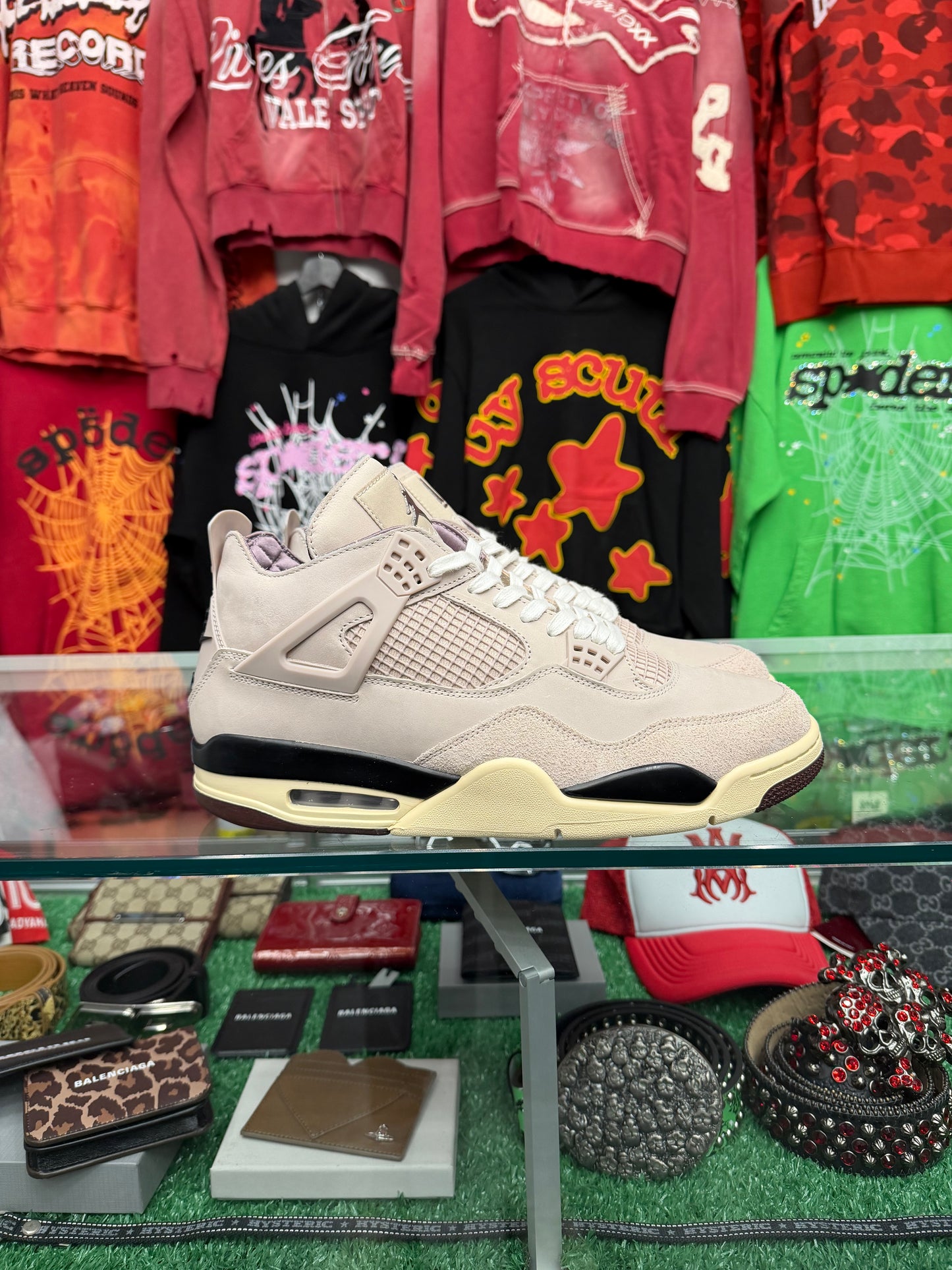 JORDAN 4 A MA MANIERE FOSSIL STONE (PRE-OWNED W/ BOX)