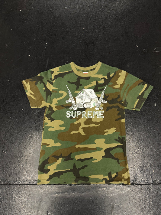 SUPREME ORIGAMI CAMO T-SHIRT (PRE-OWNED)