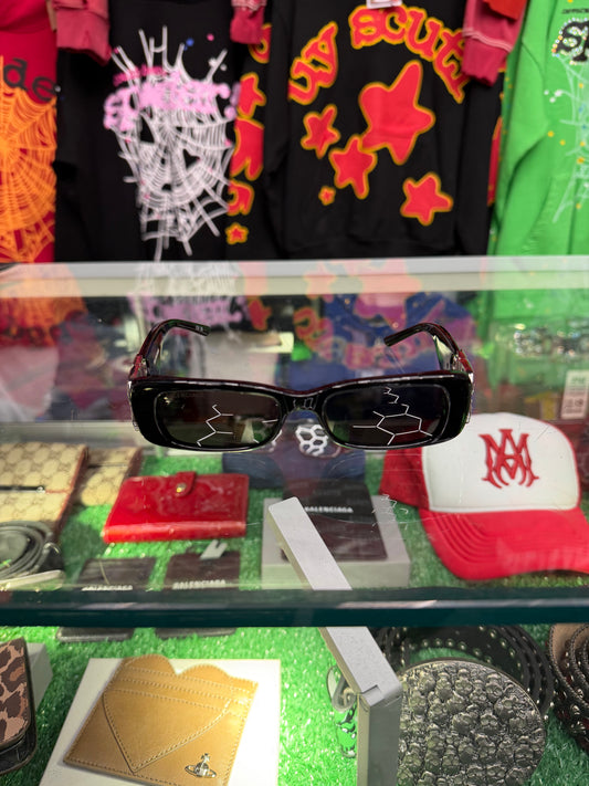 BALENCIAGA RHINESTONE DOUBLE BB LOGO SUNGLASSES (PRE-OWNED W/ CASE)