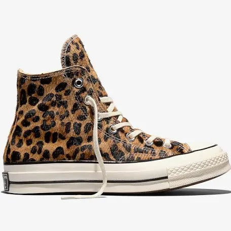 CONVERSE CHUCK 70 HIGH LEOPARD PONY HAIR SNEAKERS (BRAND NEW)