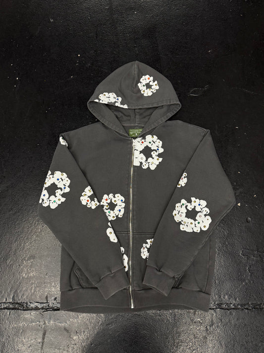 DENIM TEARS RHINESTONE WREATH ZIP UP HOODIE (PRE-OWNED)