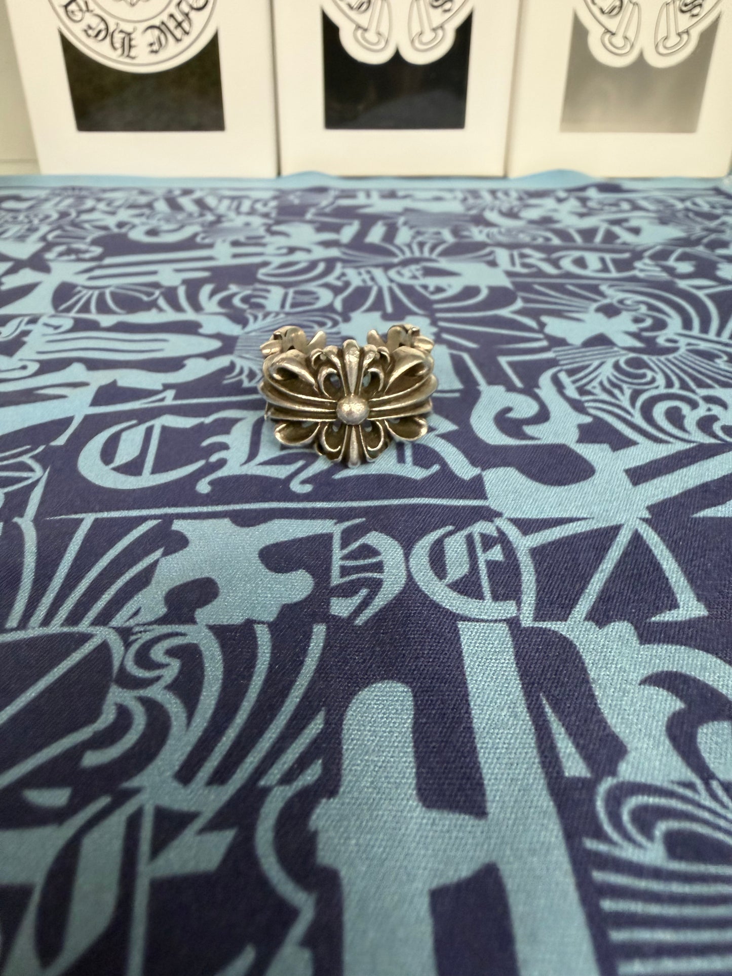 CHROME HEARTS DOUBLE FLORAL RING (PRE-OWNED)