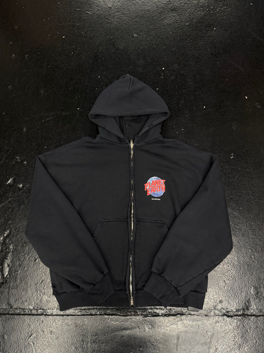 BALENCIAGA PLANET EARTH ZIP UP HOODIE (PRE-OWNED)