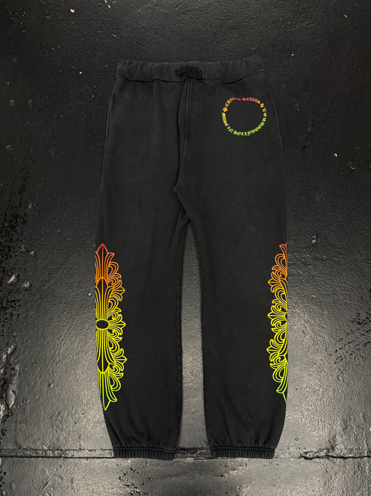 CHROME HEARTS GRADIENT FLORAL SWEATPANTS (PRE-OWNED)