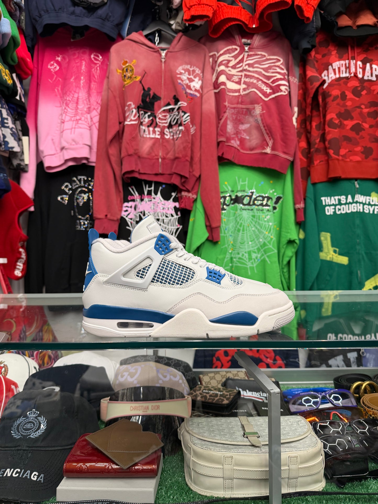 JORDAN 4 MILITARY BLUE (PRE-OWNED W/ BOX)