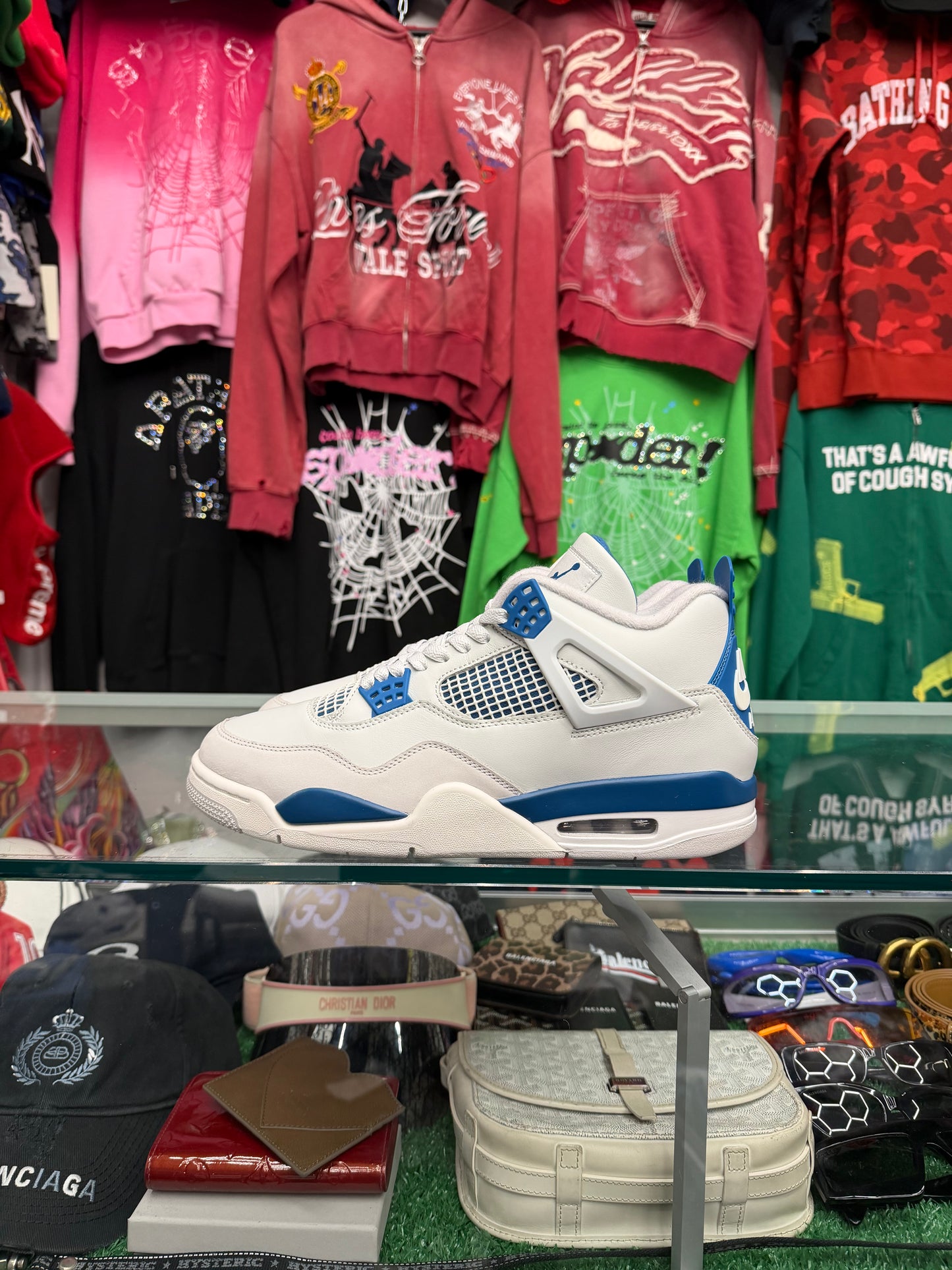 JORDAN 4 MILITARY BLUE (PRE-OWNED W/ BOX)