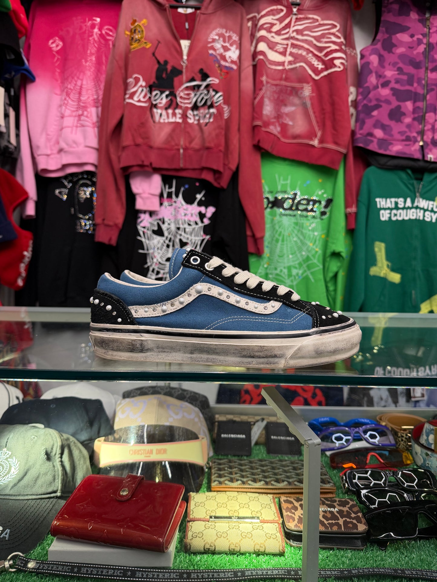 VANS OLD SKOOL LX PEARLIZED NAVY VANS (PRE-OWNED W/ BOX)