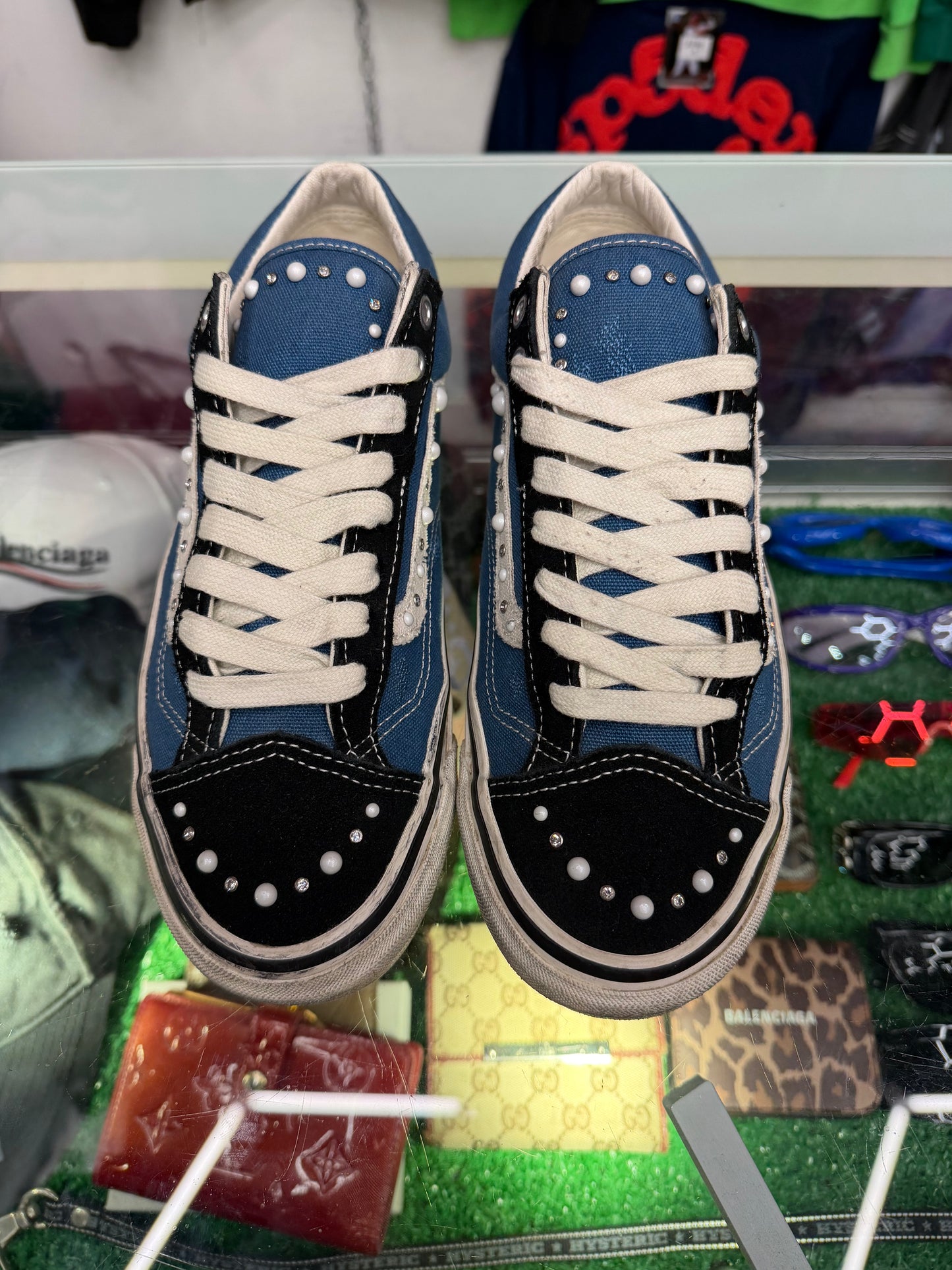 VANS OLD SKOOL LX PEARLIZED NAVY VANS (PRE-OWNED W/ BOX)