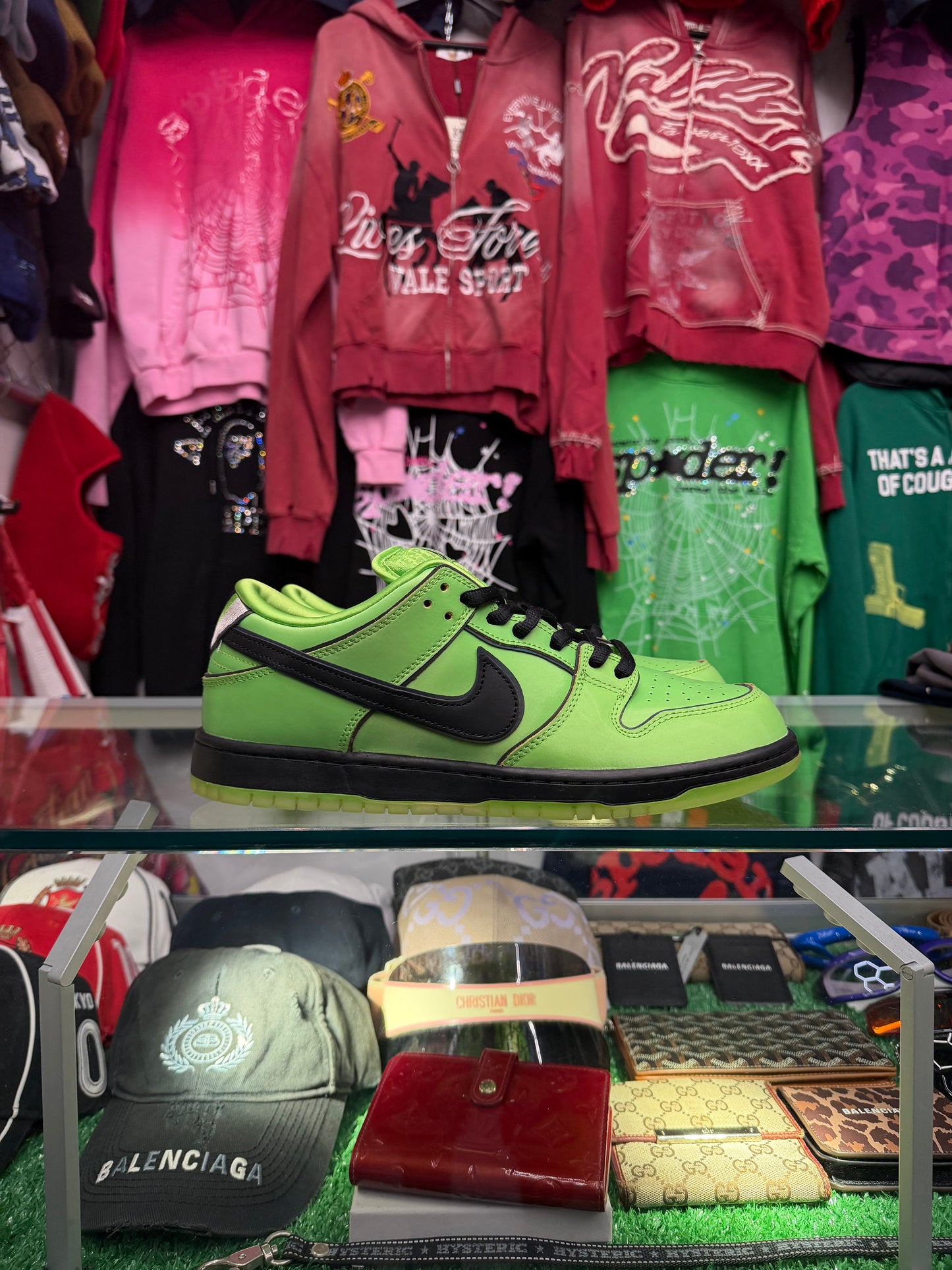 DUNK LOW SB GREEN POWER PUFF GIRLS (PRE-OWNED NO BOX)