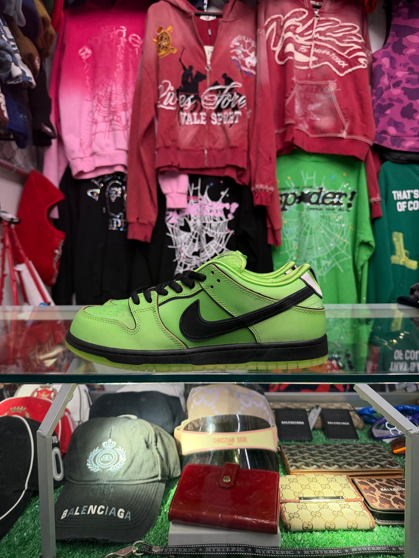 DUNK LOW SB GREEN POWER PUFF GIRLS (PRE-OWNED NO BOX)