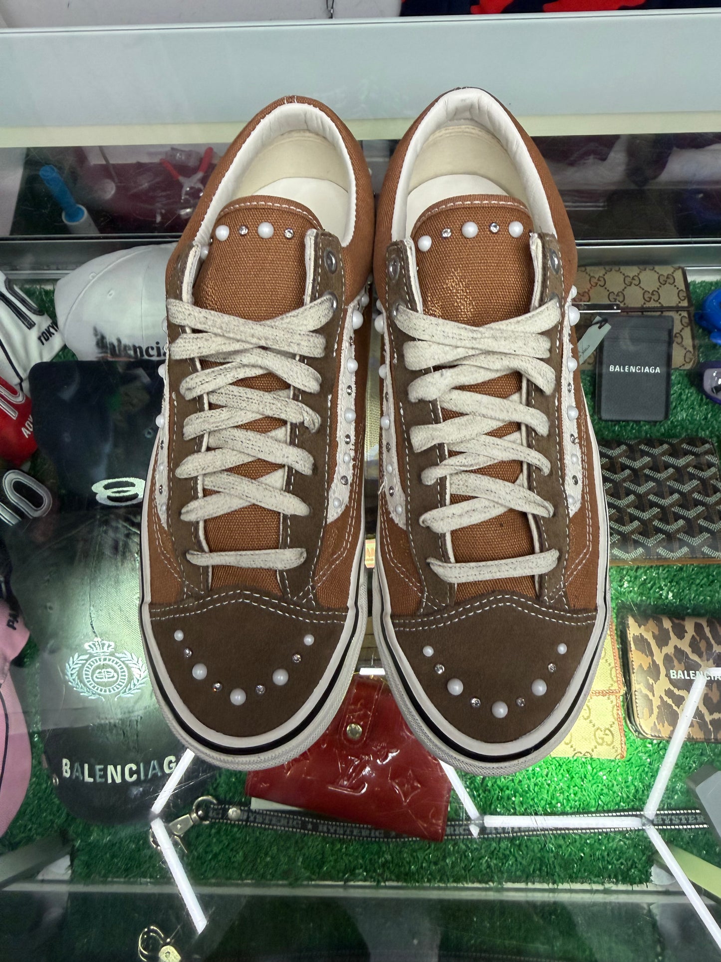 VANS OLD SKOOL BROWN PEARLIZED VANS (PRE-OWNED W/ BOX)