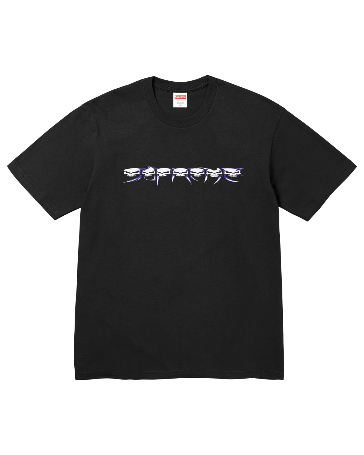 SUPREME SKULLS SPELL OUT BLACK TEE (BRAND NEW)