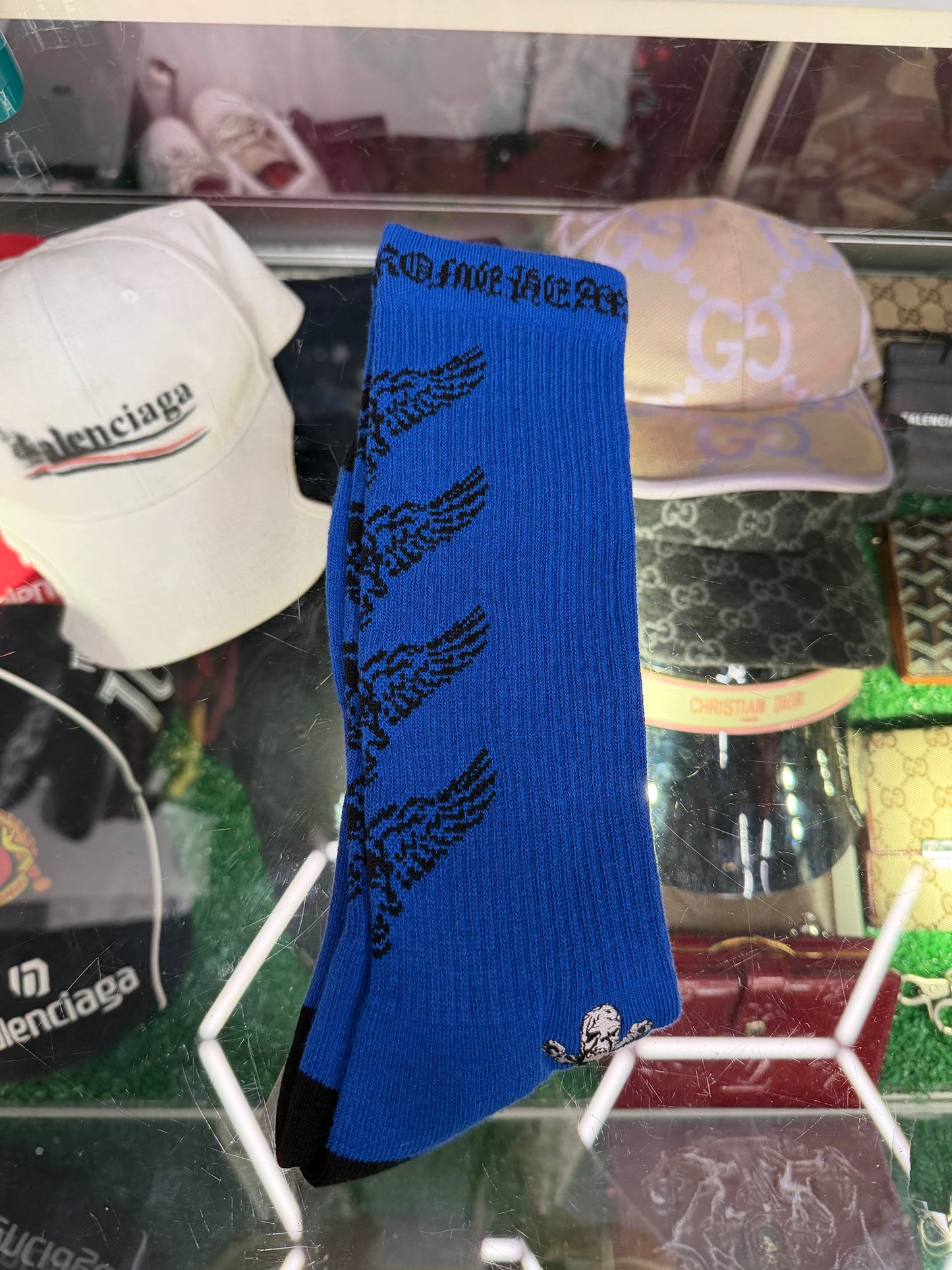 CHROME HEARTS FOTI JARVIS BLUE SOCKS (BRAND NEW)