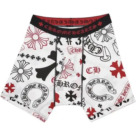 CHROME HEARTS WHITE STENCIL BOXER BRIEFS (BRAND NEW)