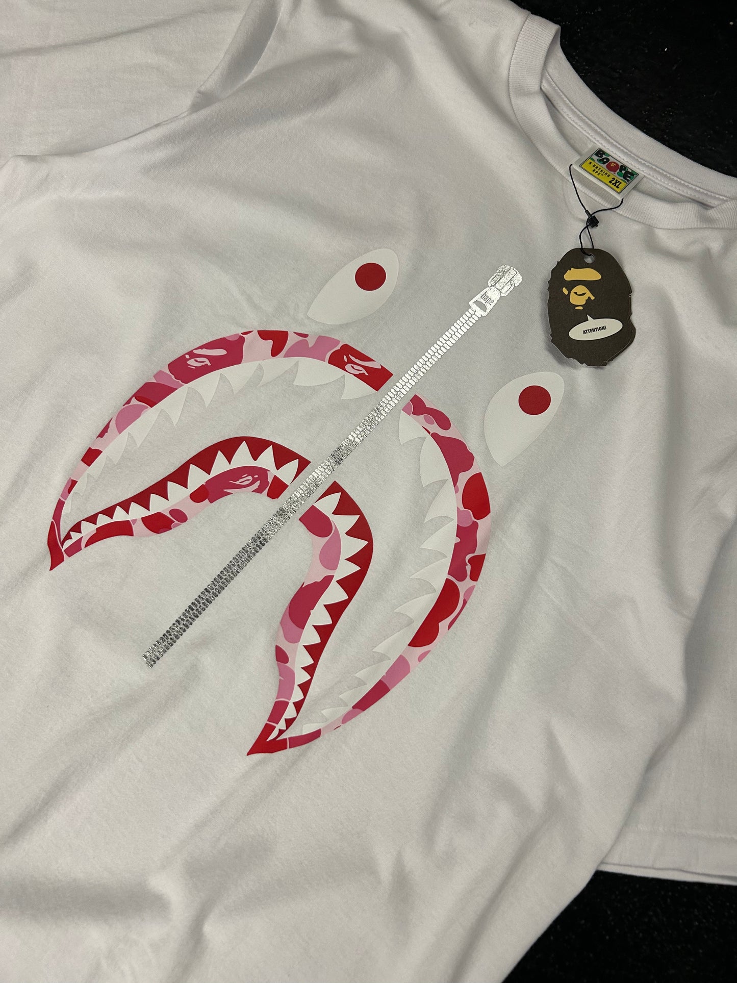 BAPE PINK CAMO ZIP TEE (BRAND NEW)