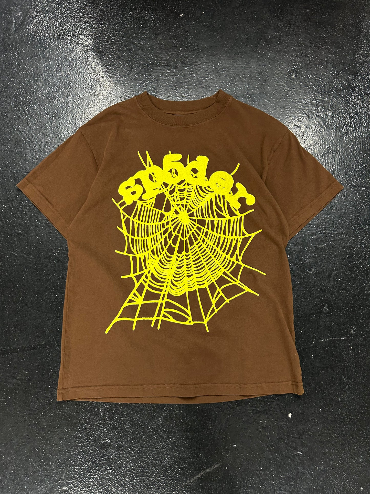 SP5DER BROWN YELLOW TEE (BRAND NEW)
