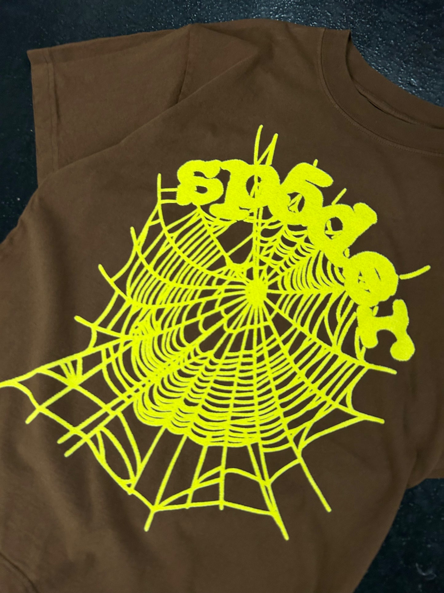 SP5DER BROWN YELLOW TEE (BRAND NEW)