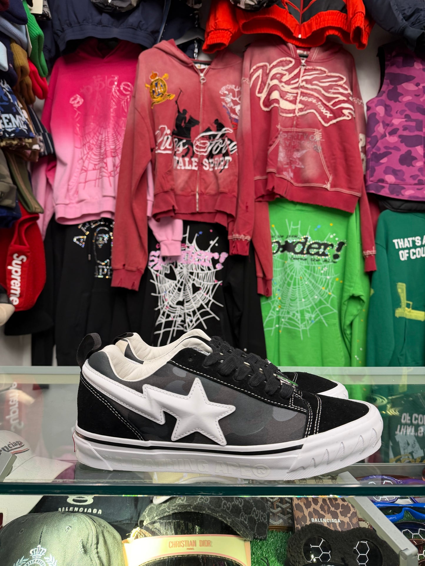 VANS KNU SKOOL X BAPE BLACK (PRE-OWNED W/ BOX)