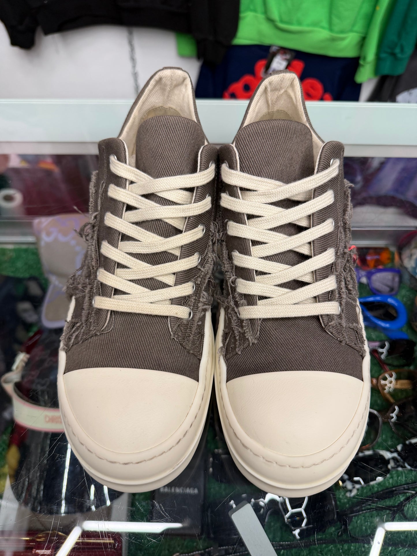 RICK OWENS DRKSHDW SLASHED RAMONE LOW (PRE-OWNED W/ BOX)